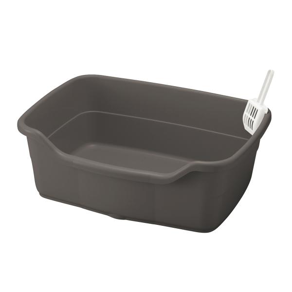 リッチェル Richell ラプレ ネコトイレ 深型60 ダークグレー 猫 本体 カバーなし フルオ...