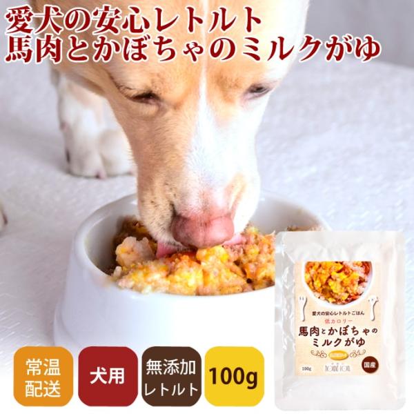 帝塚山ハウンドカム 愛犬の安心レトルトごはん 低カロリー馬肉とかぼちゃのミルクがゆ 100g