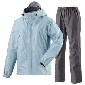 傘 レディース レインウェア 雨具 ベルグテックEXストームセイバーVI レインスーツ レディース / クールブルー