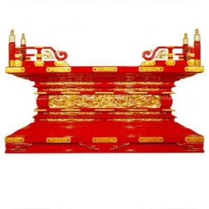 寺院用 須弥壇 唐様通し彫 本金箔押 金具打 朱塗 黒塗 框巾5尺 150cm 別上品 カシュー塗