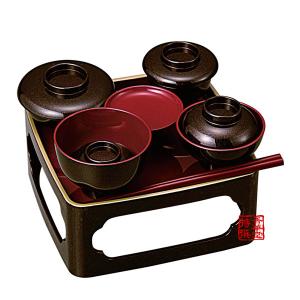 お膳 宗和膳 セット 片面タイプ 足付 朱タタキ 天黒 渕黒 宴会用 業務