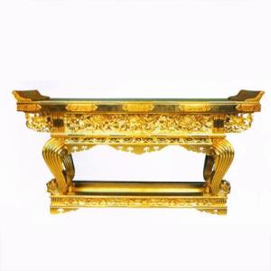 寺院用 前卓 東用 御影堂型 本金箔押 裏黒 框箱金具打 框巾4尺 120cm 別上品 カシュー塗