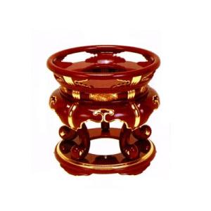 丸金台 / 丸型金台 サヤ付 木製 朱塗面金箔押 1尺 (30cm) 仏具 仏壇