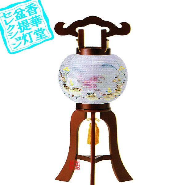 盆提灯 大内行灯 3本足 6号 まどかワイン 木製 絹張二重 高さ47cm×火袋径 幅 19cm {...