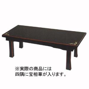 新二月堂机 宝相華入 黒塗面朱 折畳式 板バネ式 幅2.5尺 約75cm ×奥行30cm×高さ25cm｜kokadou