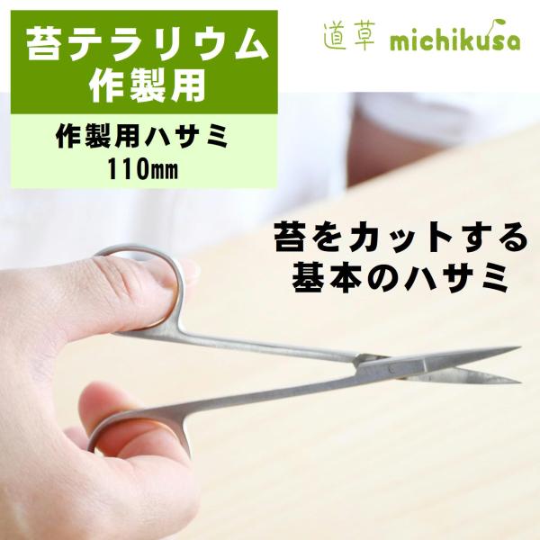 （苔テラリウム 苔盆栽 コケリウム ツール ハサミ ピンセット コケ）作製用ハサミ（直）110ｍｍ