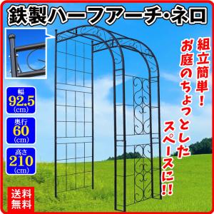 クリアランス アーチ 鉄製 ハーフアーチ ネロ 1個 幅92.5 奥行60 高さ211 ガーデン ローズ ガーデニング 庭 玄関 門 フラワー つる バラ 薔薇 国華園｜kokkaen2