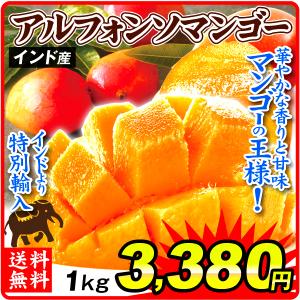 マンゴー 約1kg アルフォンソマンゴー インド産 1箱 送料無料 マンゴーの王様 食品｜kokkaen3
