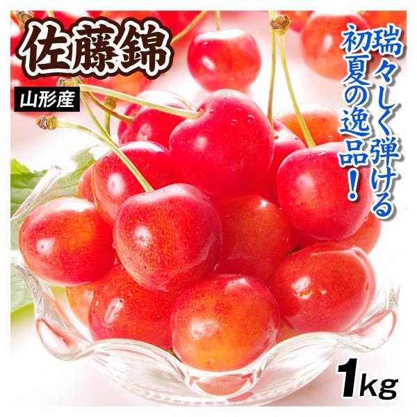 さくらんぼ 1kg 1箱 佐藤錦 山形産 ご家庭用 さとうにしき チェリー 果物 フルーツ 送料無料...