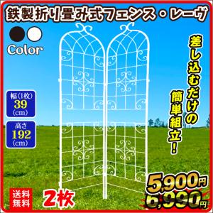 ガーデンフェンス 鉄製折り畳み式フェンス・レーヴ 1個 幅39・高さ192 鉄製 アイアン ガーデニング 国華園