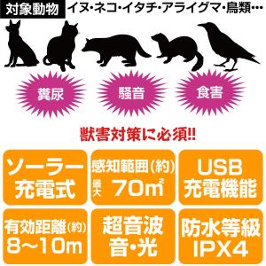 1個 猫よけ 超音波 猫除け 対策 最強 庭 ...の詳細画像2