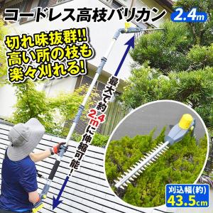 ヘッジトリマー 草刈り機 高枝バリカン（延長ポールなし） 1個 充電式 18V 最長2.4m 刈込幅43.5cm 高枝切りバサミ 電動 コードレス ctb 国華園