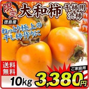 柿 10kg 徳島産 大特価 大和柿（干し柿用渋柿）1箱 軸付き ご家庭用 送料無料 やまと かき 食品 フルーツ 果物 国華園