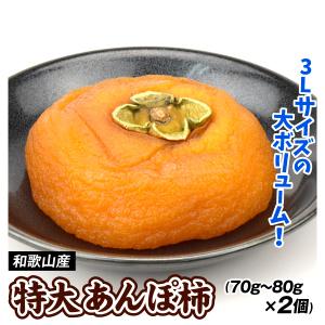 国華園 和歌山産 特大 あんぽ柿 70〜80g×2個 食品