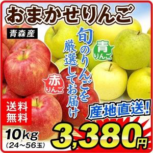 りんご リンゴ おまかせりんご（10kg1箱）ご家庭用　青森産　「赤りんごor青りんごからお選びください」  旬のりんご 林檎 フルーツ 果物 食品 国華園