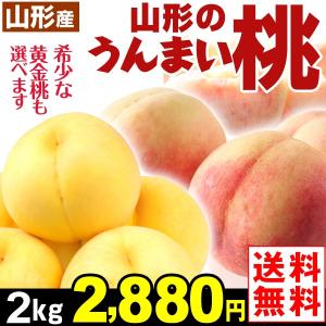 桃 山形産 山形のうんまい桃【白桃・黄金桃】2kg 送料無...
