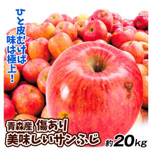 りんご 約20kg 傷あり 美味しいサンふじ 青森産 木箱 りんご箱 送料