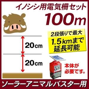 電気柵 動物よけ ソーラー電気柵 菜園用アニマルバスター100mセット 1