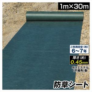 クリアランス 防草シート 1m×30m 農用シート 草よけ 除草 PET 耐用年数 6-7年 厚さ約0.45mm 砂利下 人工芝下 超耐久防草シート ソルグリン 防根 遮根 国華園｜kokkaen