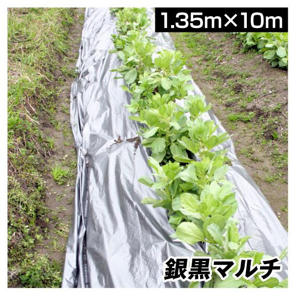 農業用マルチシート 農ポリ 銀黒マルチ 1.35×10m 1枚1組 少量 使い切り 農用 マルチ マ...