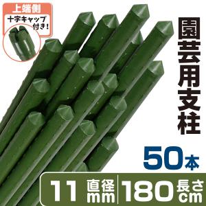 シンセイ 園芸支柱 イボ付/内キャップ式 11φ×1800mm×100本セット [11mm