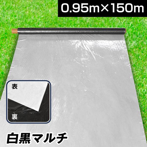 農業用マルチシート 農ポリ 白黒マルチ 0.95×150m 1巻 農用 マルチ マルチング 地温抑制...