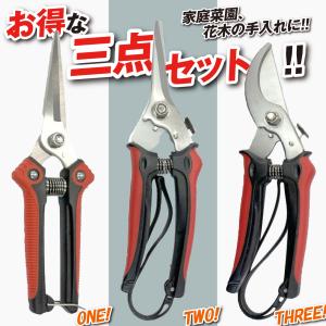 国華園 収穫鋏 園芸鋏3点セット 1組 収穫 ...の詳細画像1