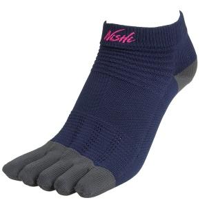 NISHI/陸上競技用 5本指 ソックス/アスリート5フィンガー レーシングソックス/N22-007 0577/ネイビー×チャコールグレー/サイズ：25-27cm/返品・交換不可｜国輝堂ZAO Yahoo!店