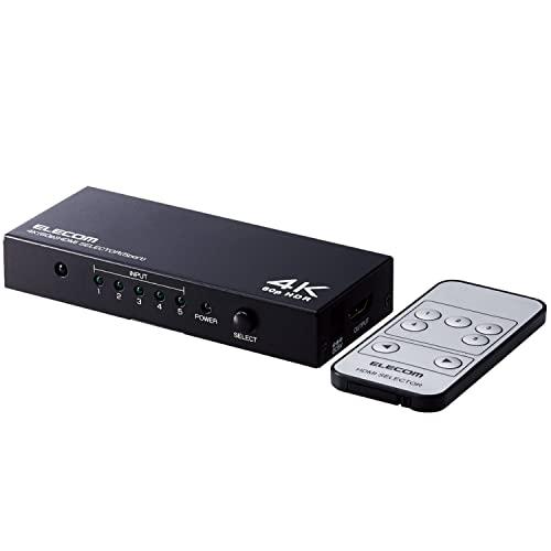 エレコム HDMI切替器 4K 60Hz(18Gbps) 5入力1出力 HDCP2.2対応 手動切替...