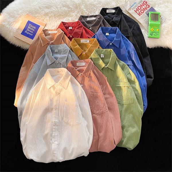 シャツ メンズシャツ カジュアルシャツ ワイシャツ フォーマル 通勤 通学 長袖 9色展開 麻綿 公...