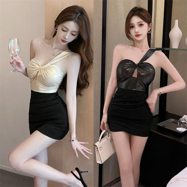 レディース ワンピース ショートドレス パーティードレス ハイウェスト ナイトクラブ 洋服 タイトス...