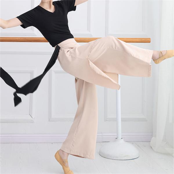 ロングパンツ レディース ズボン ワイドパンツ ラテンダンス 踊り シフォン 部活 モダンダンス ク...