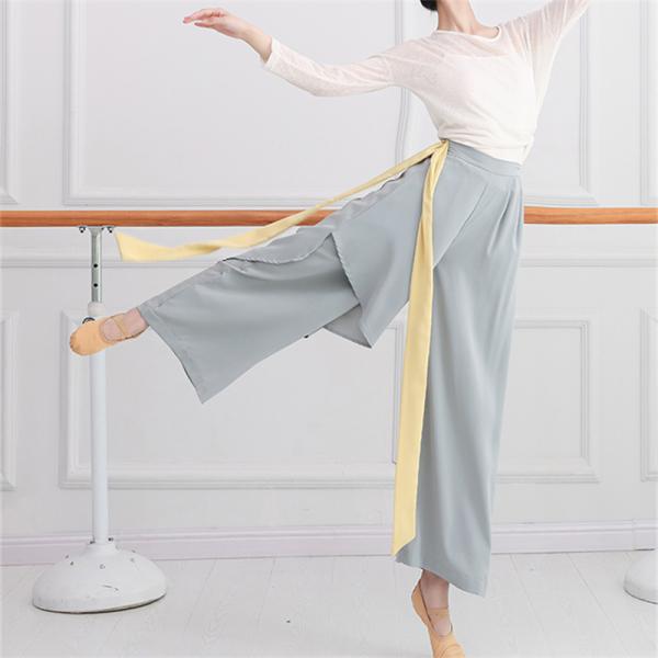 ロングパンツ レディース ズボン ワイドパンツ ラテンダンス 踊り シフォン 部活 モダンダンス ジ...