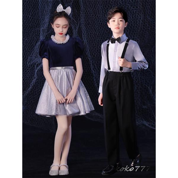 ドレス 子供服 セットアップ シャツ キッズ ダンスウェア パンツ ワンピース 合唱団 部活 コンク...