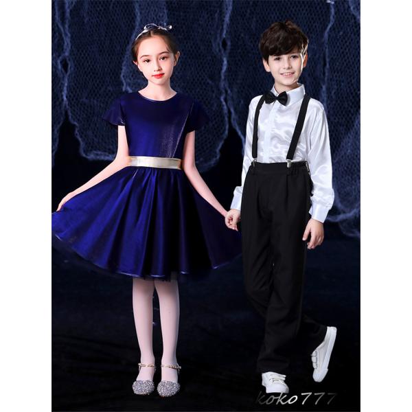 ドレス 子供服 セットアップ シャツ キッズ ダンスウェア パンツ ワンピース 合唱団 部活 コンク...