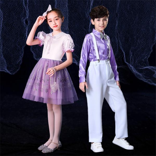 ドレス 子供服 セットアップ シャツ キッズ ダンスウェア ズボン ワンピース 合唱団 部活 コンク...