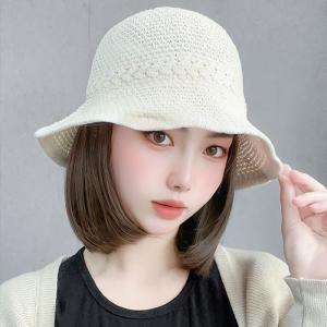 帽子ウィッグ 毛付き帽子 ボブ ストレート 可愛い 医療用 かつら ウィッグ付き帽子 ウィッグ付き 髪付き かつら付き 春夏 通気性 送料無料｜kokoa