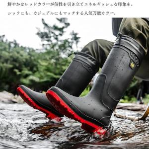 レインブーツ メンズ 防水 ロング丈 ラバー ...の詳細画像5