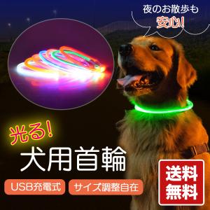首輪 犬 光る おしゃれ 猫 LEDライト USB充電式 ペット 小型犬 中型犬 大型犬  ペット用品 ドッググッズ 安全｜kokohina-syouten