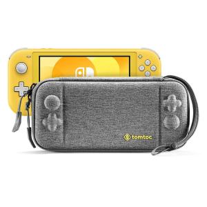 Nintendo Switch Lite用 薄型 ケース、tomtoc オリジナル スリム キャリングケース 任天堂スイッチライト、 8枚ゲームカード収納 バッグ 全面保護 耐衝撃 ハンド