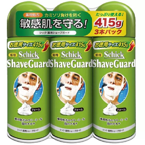 シック　シェービングフォーム　Schick 薬用シェーブガード 415gx3本パック　コストコ 