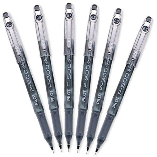 Pilot Precise P-500 ゲルインクボールペン 極細 ブラックインク 6本