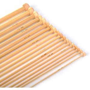 LIHAO 棒針 36本セット 編み針 編み棒 竹製 玉付き 編針 18サイズ 0から15号まで 2〜10mm｜kokomomozu-store