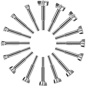 UPstore ボアビット 座ぐりドリル フォスナービット 15mm〜35mm 16本セット ホールソー 木工用穴あけ チタンコーティング ステ｜ココモモーズ
