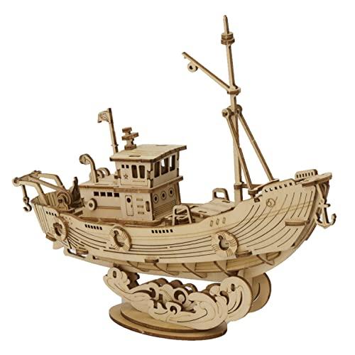 つくるんですR 日本語説明書付 3D ウッドパズル TG308 漁船