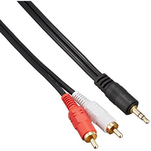 変換名人 オーディオ変換ケーブル  赤/白(ステレオ音声) - 3.5mmステレオミニプラグ   1...