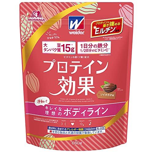 森永 プロテイン効果 森永ココア味 660g (約30回分) ウイダー ソイプロテイン ソイカカオ ...