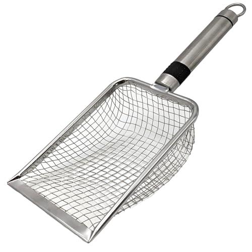 (TUISKU) 猫砂スコップ ステンレス 細かい 細かい砂用 大粒 大きい 鉱物 猫砂 シャベル ...