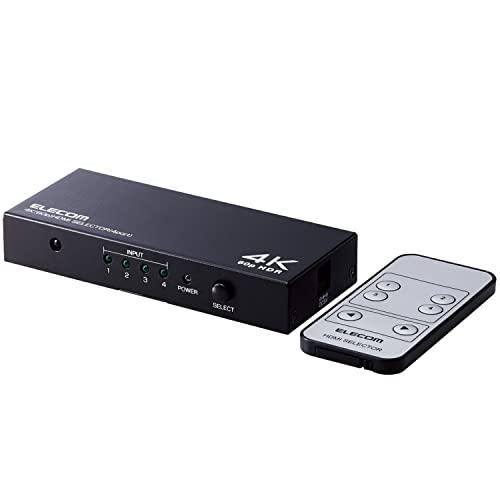 エレコム HDMI切替器 4K 60Hz(18Gbps) 4入力1出力 HDCP2.2対応 手動切替...