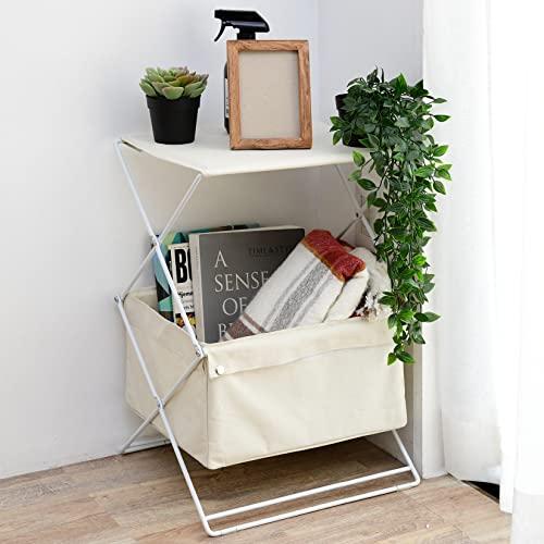 山善(YAMAZEN) ラック 収納ボックス 折りたたみ 2段 幅39.5×奥行34.5×高さ59c...